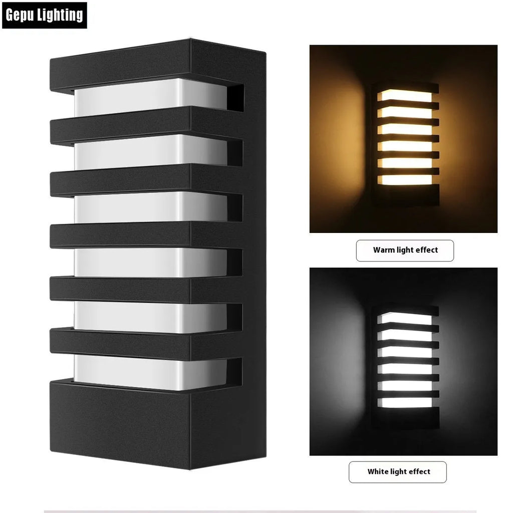 Modern aluminium outdoor wall lamp with six-layer minimalist design
