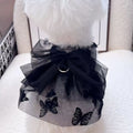 Black polyester tulle princess skirt pet clothing for small dogs and cats in five sizes
