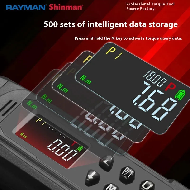 Digital display torque wrench with chrome-vanadium steel construction and electronic readout