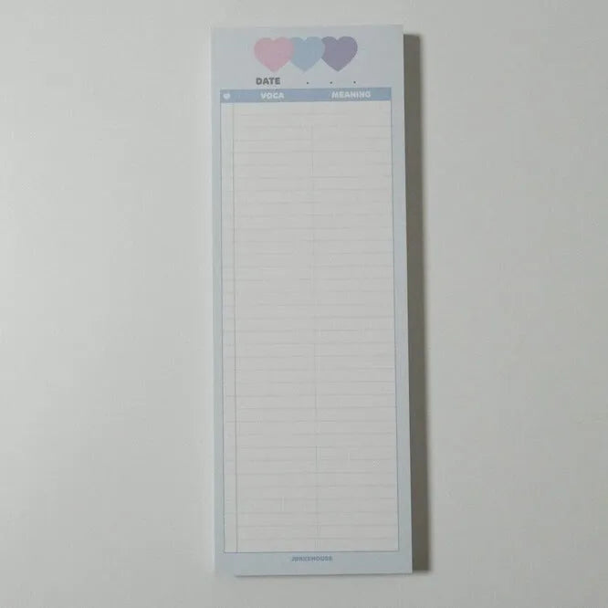 B5 half-size vertical notepad with 30 sheets and double-sided printing for English vocabulary learning