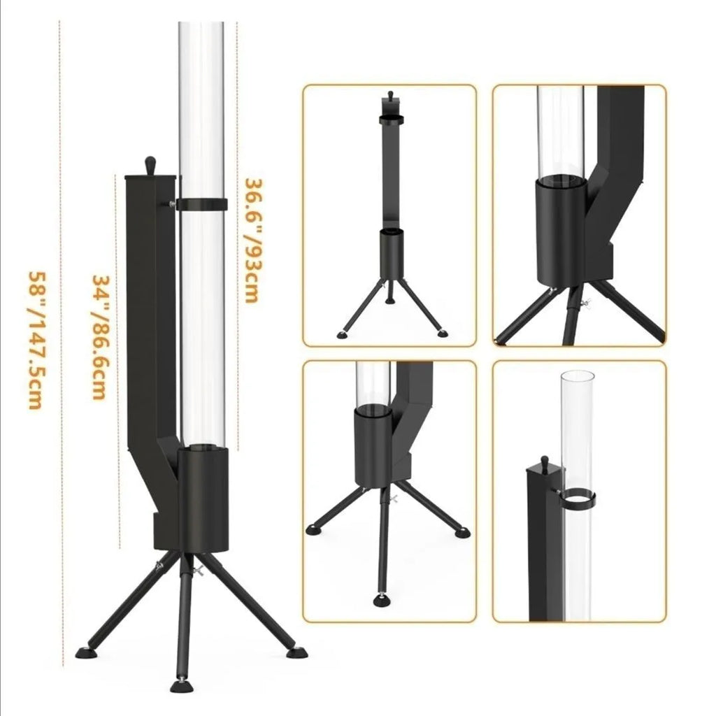 Vertical iron wood burning rocket furnace heating stove for courtyard and garden outdoor heating
