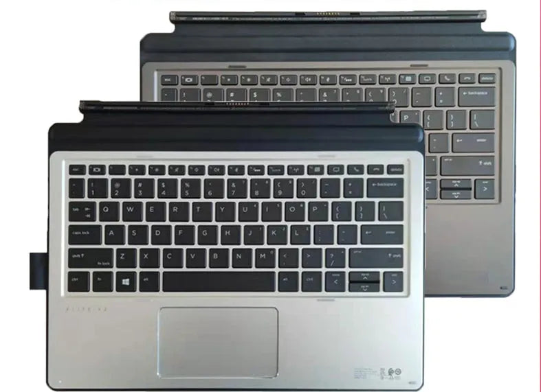 Elite X2 and Pro X2 tablet wireless keyboard with multimedia keys on a grey background.