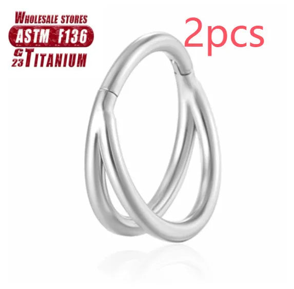 Titanium alloy nose ring body piercing jewellery with diamond cut treatment in silver, gold, black, rose gold or colourful finish.