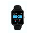 Square screen smartwatch for elderly with GPS tracking and SIM card slot in black colour