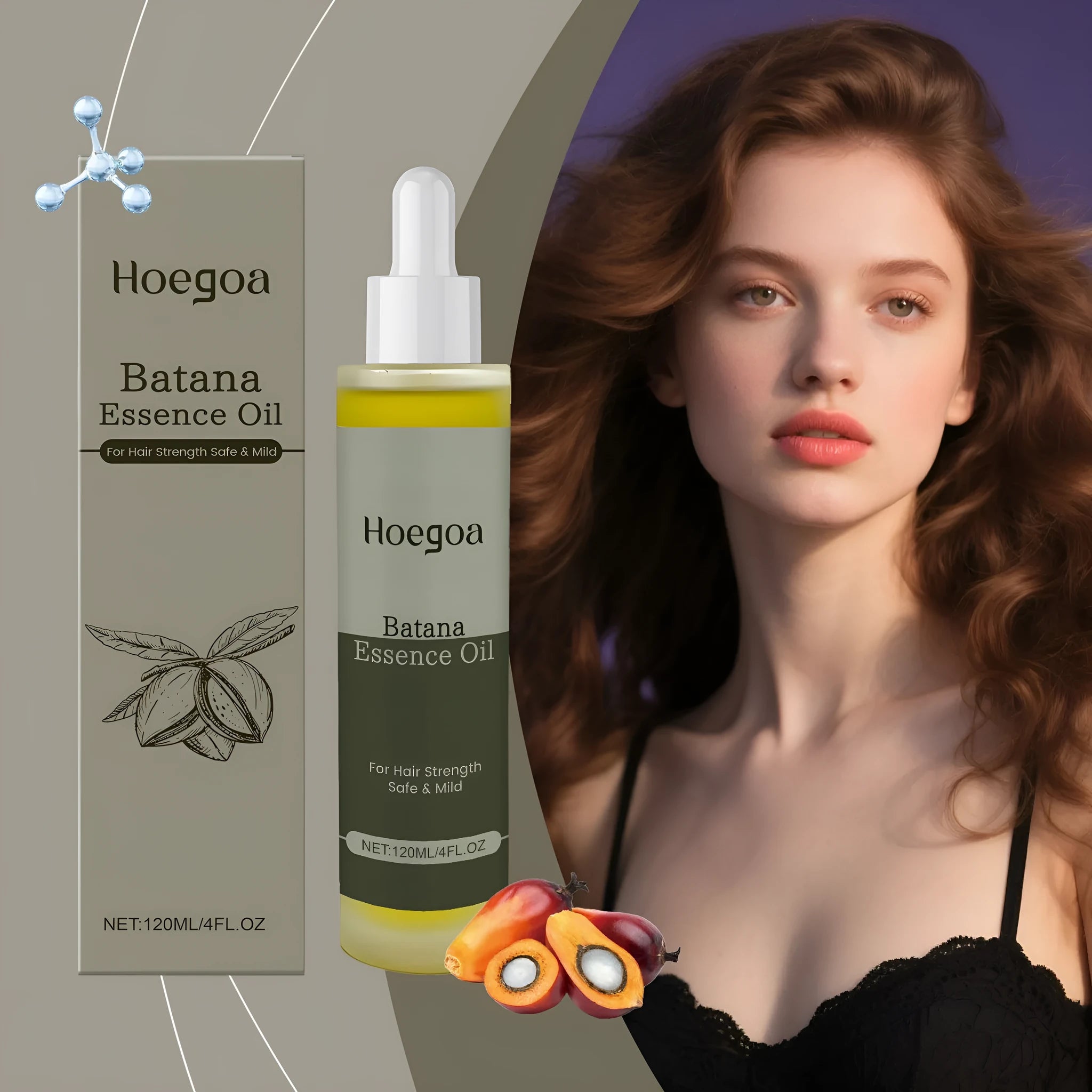 120ml bottle of Platthana Secret Hair Essential Oil for gentle scalp massage.