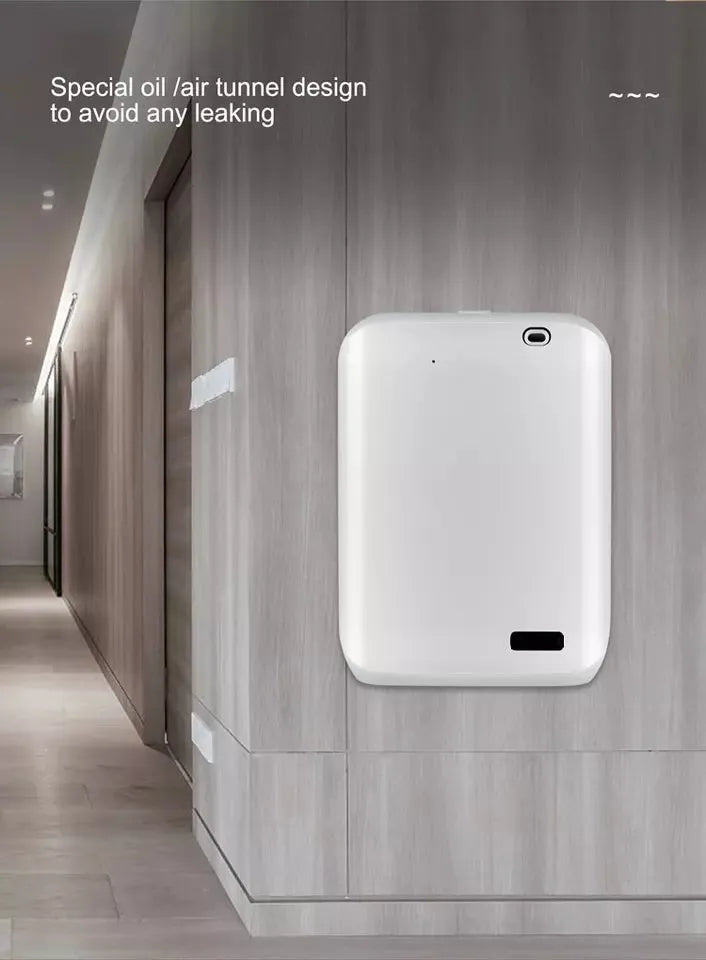 White wall mounted smart essential oil diffuser with app control for HVAC systems