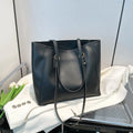 PU leather tote bag with contrast colour trim and internal mobile phone and document compartments