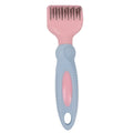 170mm stainless steel pet grooming comb in pink colour with detangling blades