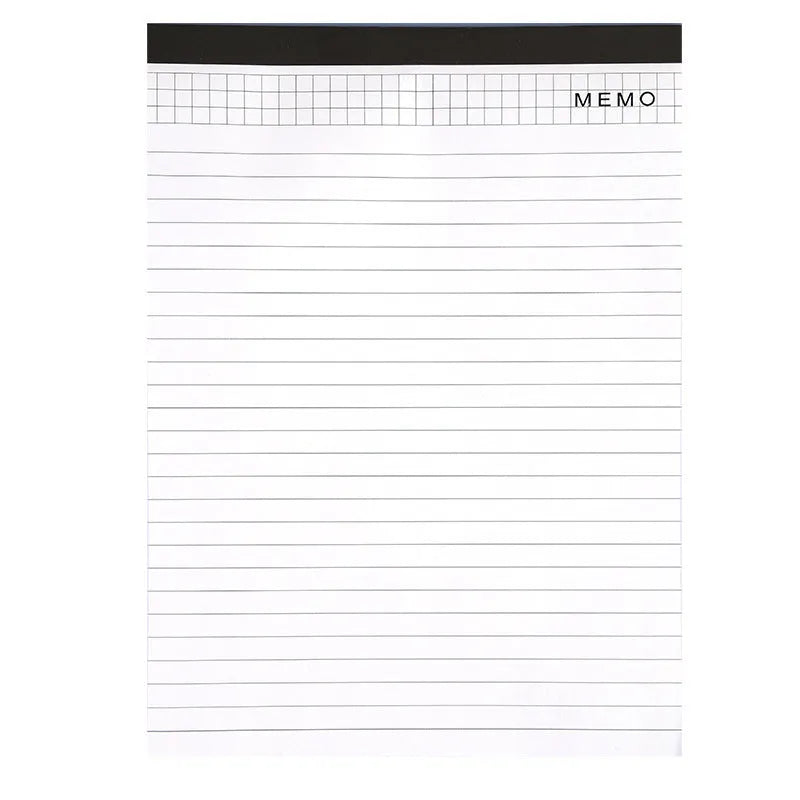 A4 tearable notebook with grid pattern for meeting minutes on ivory white paper