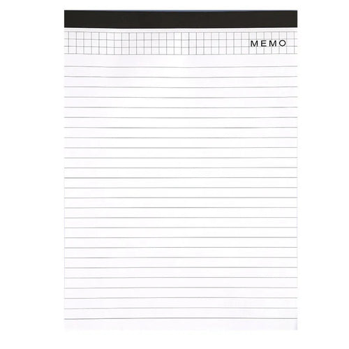 A4 tearable notebook with grid pattern for meeting minutes on ivory white paper