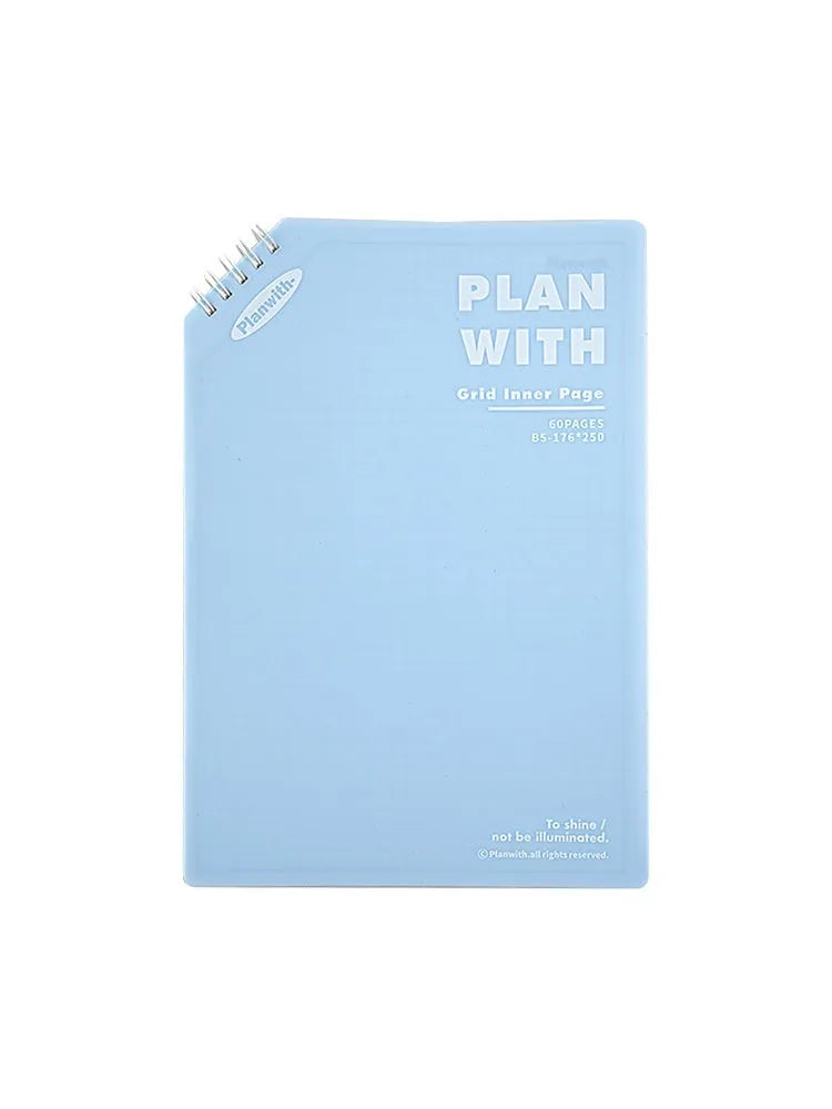 Artsy Ins Style Salt Series oblique angle student draft notebook in A5 or B5 size with white pages.