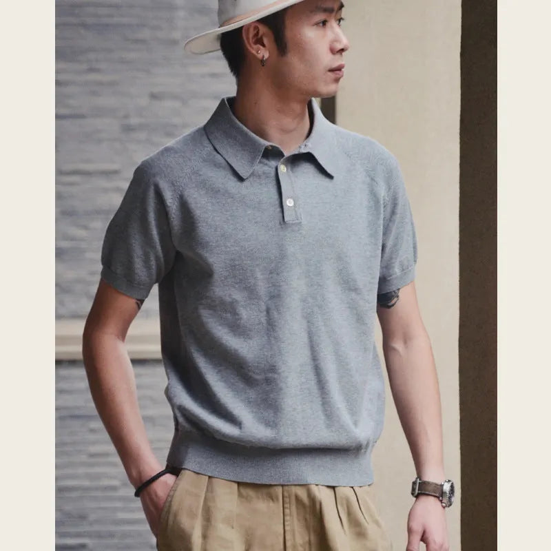 Retro slim fit short-sleeved cotton t-shirt shown in a solid colour