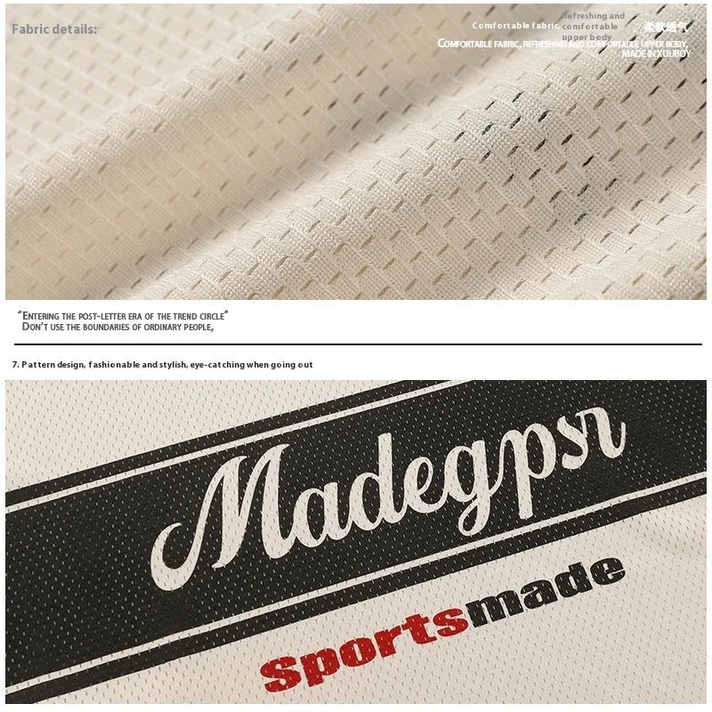 Apricot sports V-neck jersey top with drop-shoulder sleeves and letter pattern design