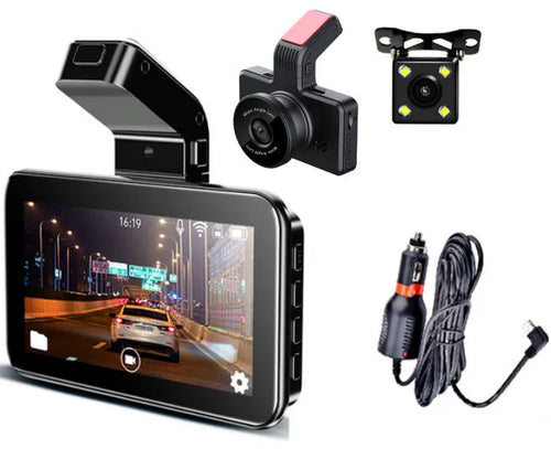 3-inch HD car DVR dash camera with dual lens for front and back recording