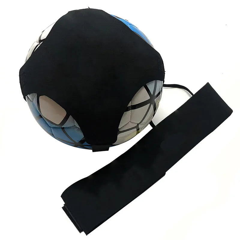 Purple five-corner pattern neoprene football juggling belt with elastic ball tether