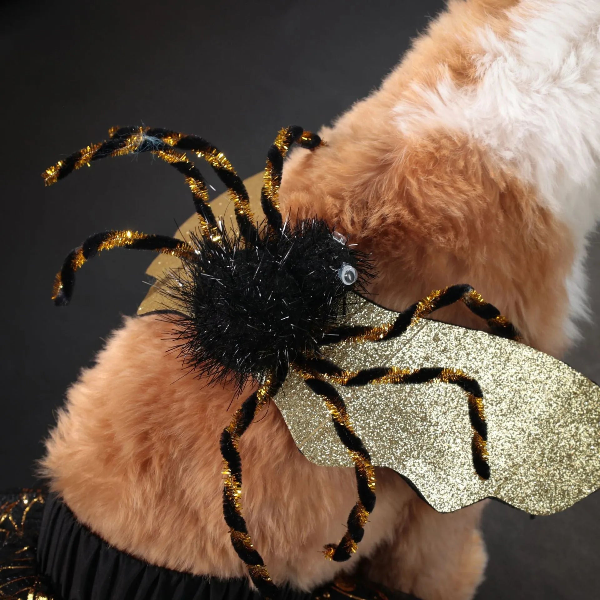 Polyester dog Halloween costume suit shown in pet clothing sizes S, M, L, and XL