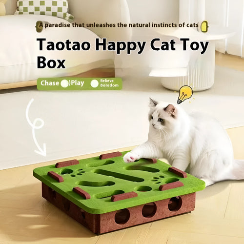 Square felt cat scratching board with holes for self-grooming in three colour options