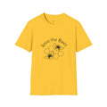Yellow men's casual T-shirt with 3D digital printing, short sleeves and round neck