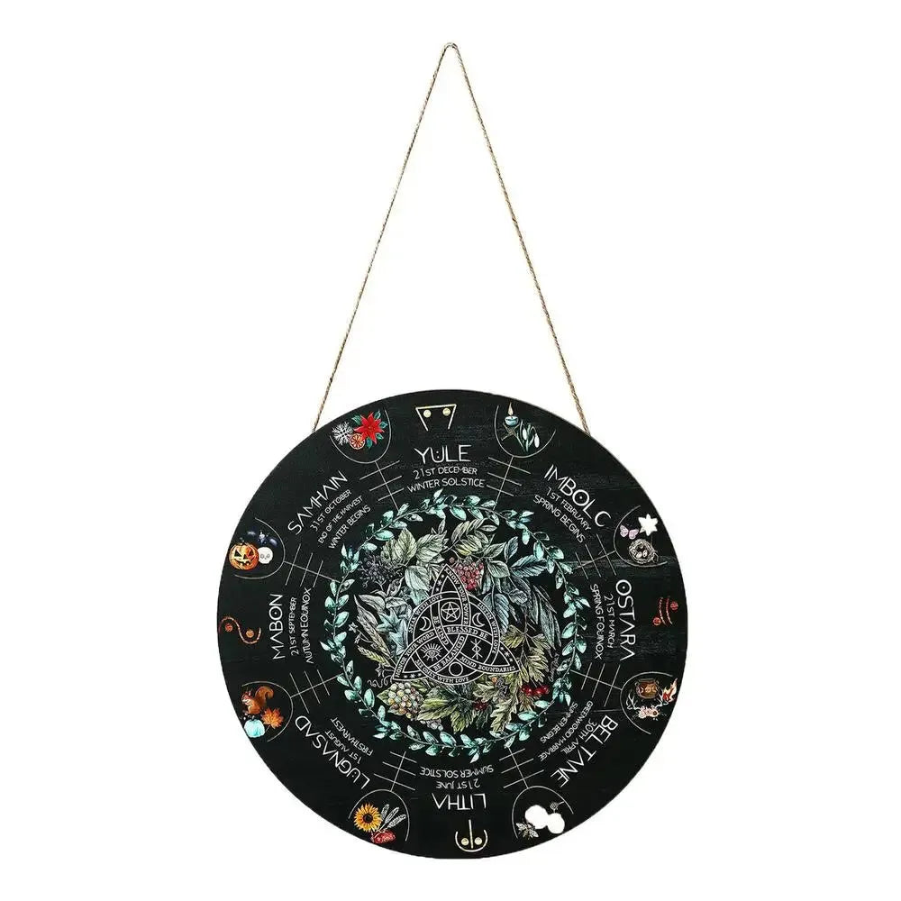 29.5 cm boxwood decorative pendant in American style, showing design options like black cat, owl, and rose.