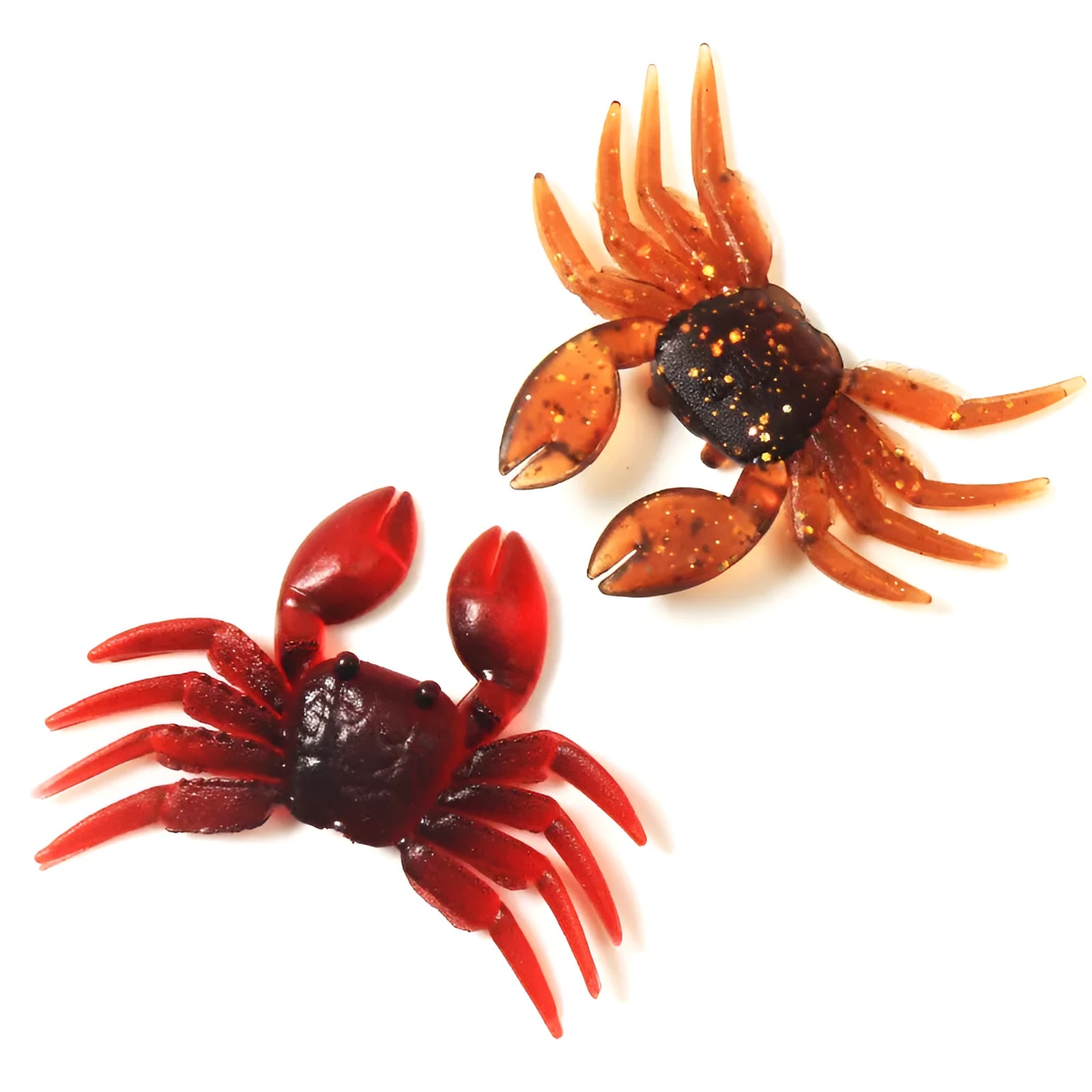8cm PVC crab fishing lure in red crab and brown crab colour variants for freshwater and saltwater fishing