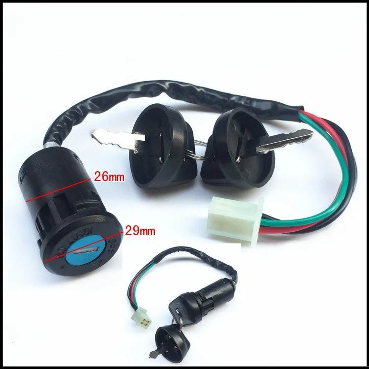 Waterproof electric car door lock for vehicle start ignition systems with multiple wiring configurations