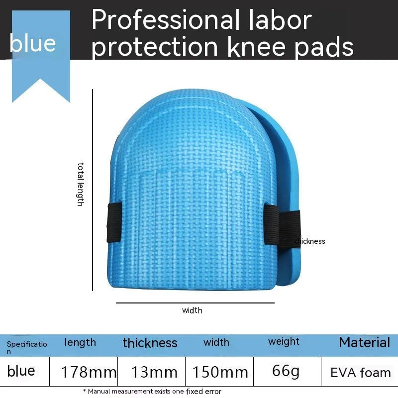 A pair of thick EVA foam kneepads for construction and auto repair work.