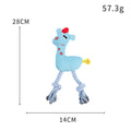 Blue deer-shaped plush dog toy with corn grain texture and sound feature