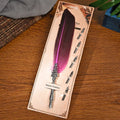 Retro feather pen with zinc alloy shell in vintage European and American design with ten colour options