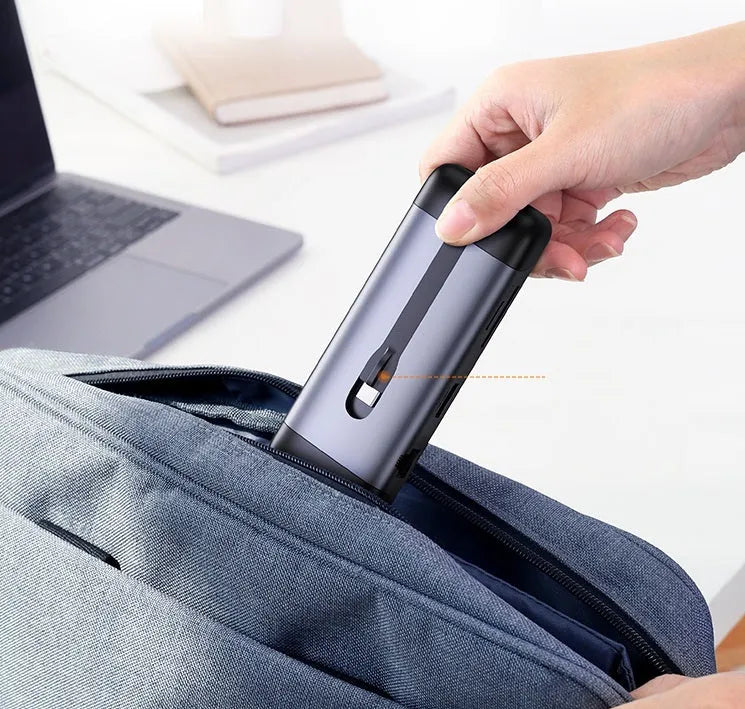 USB C dock expansion adapter with multiple ports including HDMI, USB 3.0, VGA, ethernet, and charging