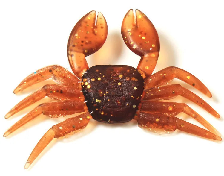 8cm PVC crab fishing lure in red crab and brown crab colour variants for freshwater and saltwater fishing