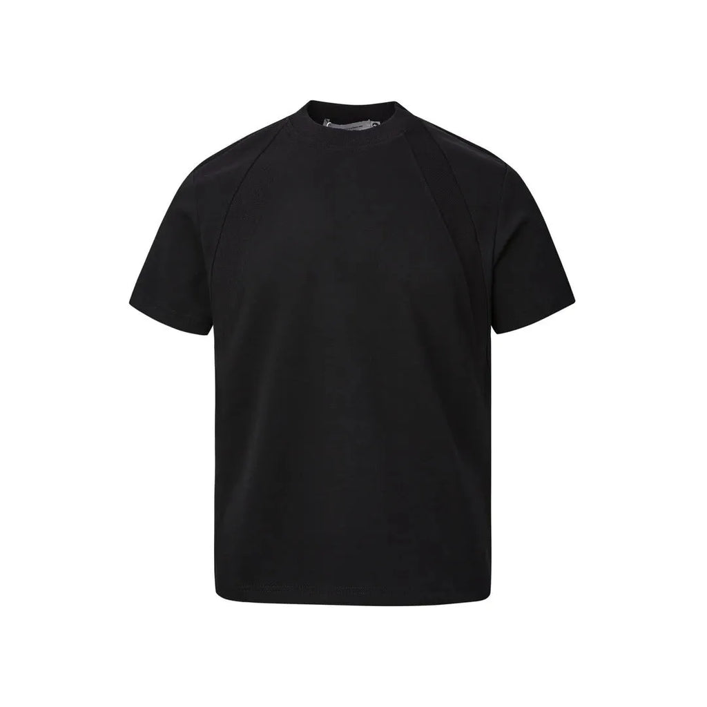 Short sleeve loose fit top with air layer stitching texture in polyester fabric