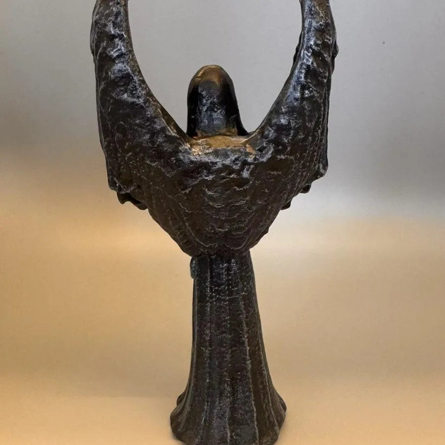 Dark Angel resin statue ornament with detailed sculptural elements measuring 6.5x5x17cm