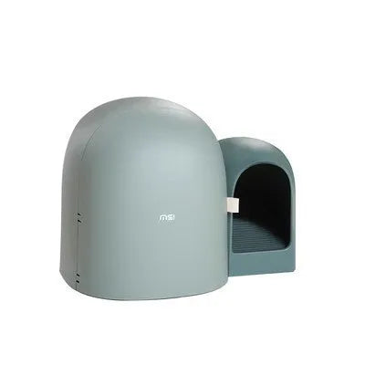 Fully enclosed oversized cat litter box in ABS plastic measuring 67.7x49x50cm