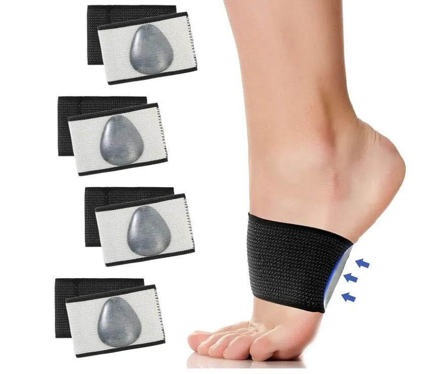 Elastic foot bandage with arch support for flat feet in ordinary and heart styles