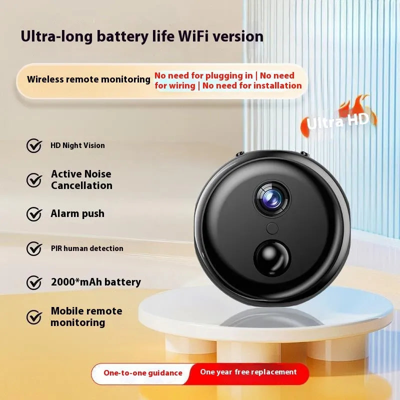 Wireless HD security camera with 360 degree rotation and night vision capability