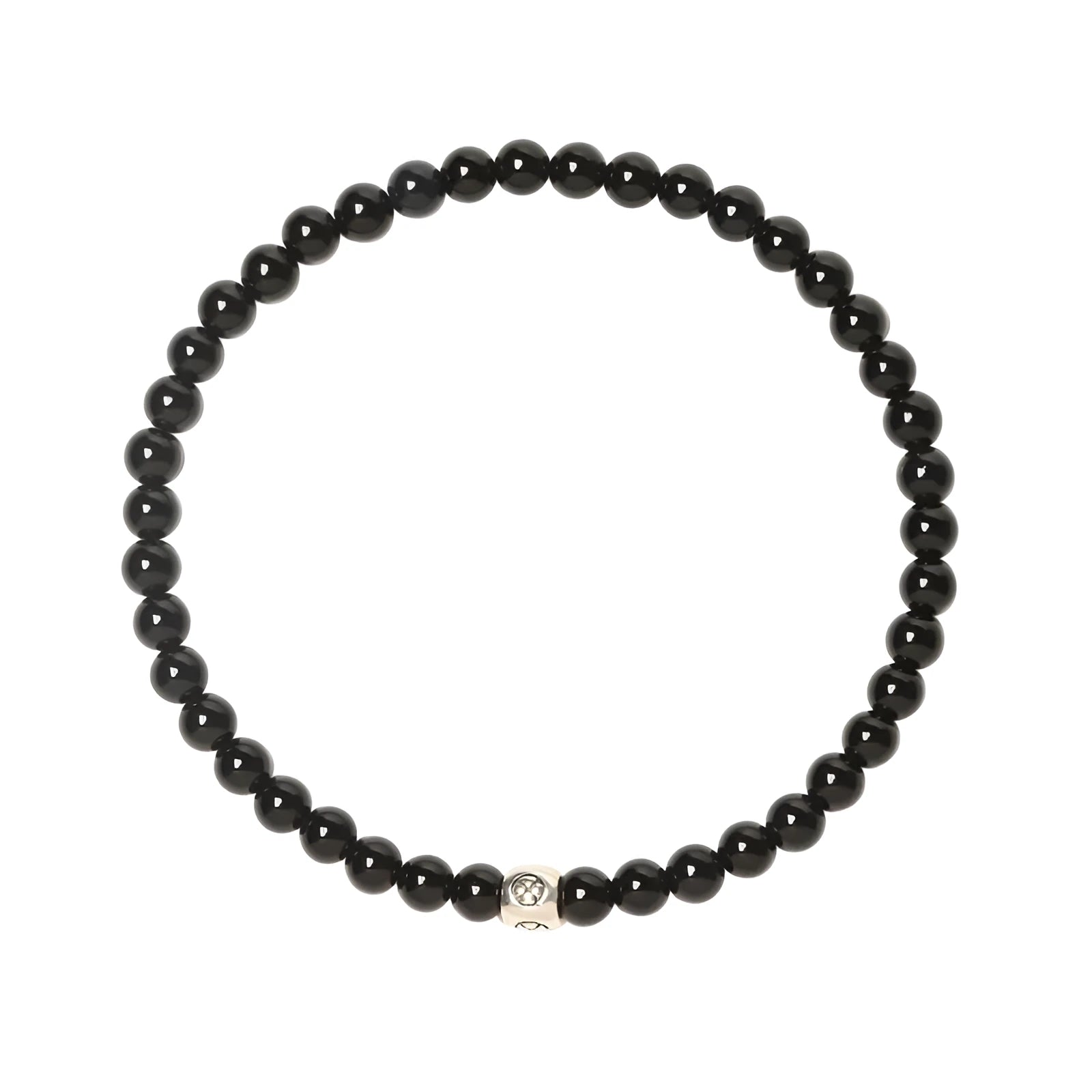 Black agate obsidian blue san stone bracelet geometric design electroplated finish
