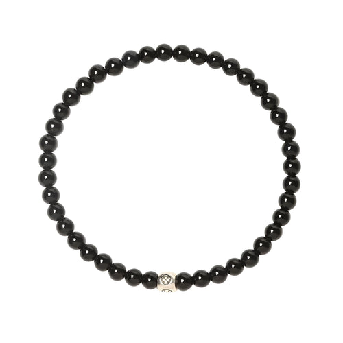 Black agate obsidian blue san stone bracelet geometric design electroplated finish