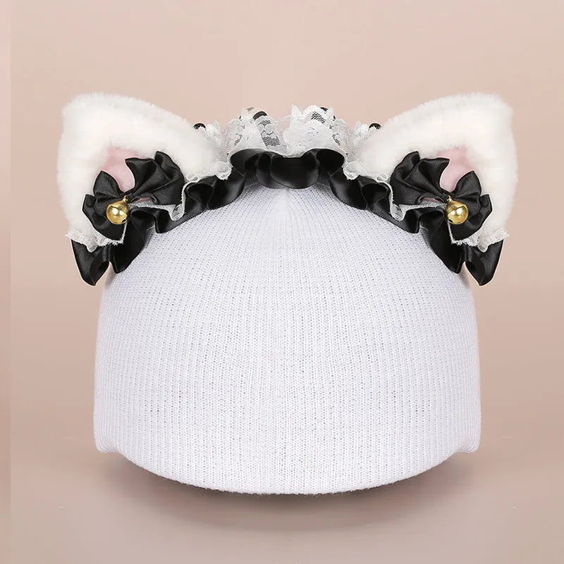 Plush fabric ski helmet decoration with cartoon design for winter gear customisation