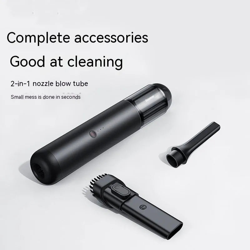 Wireless handheld car vacuum cleaner in black with 135W power and Type-C charging port