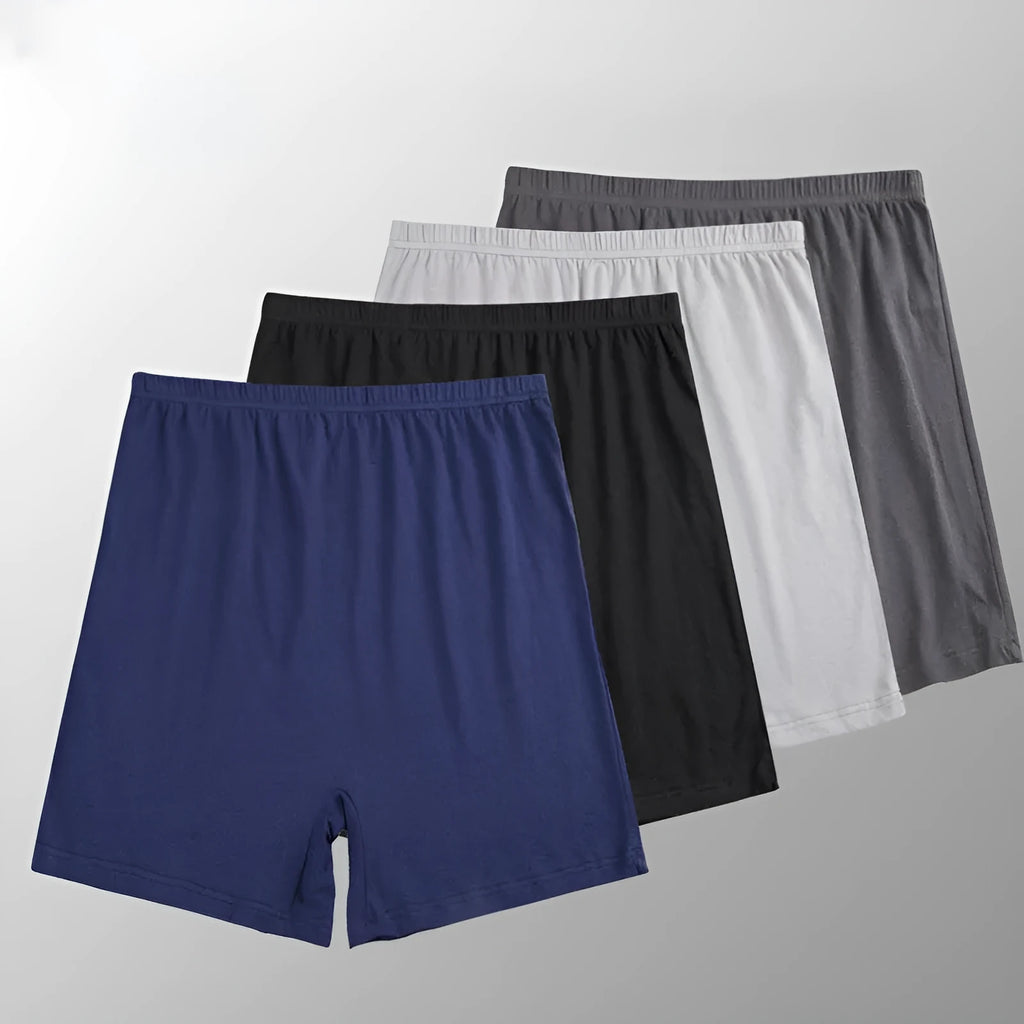 Men's solid colour modal boxer shorts on a white background, showing high waist design.