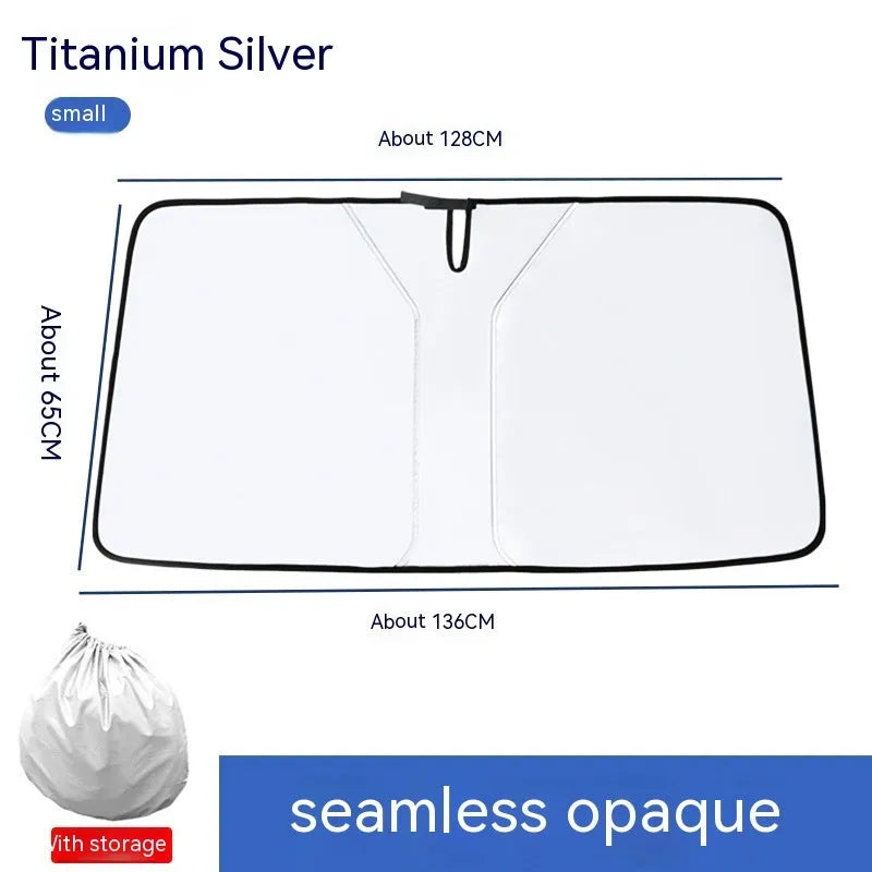 Car double ring front shield sun protection in titanium silver NC fabric for heat insulation