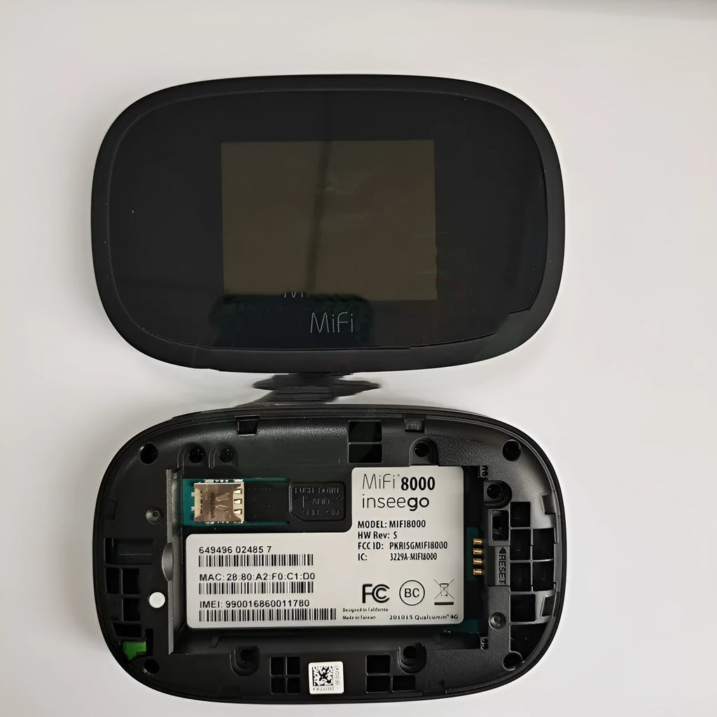 Mifi8000 black portable 4G wireless router showing compact design with dual-core processor for mobile internet
