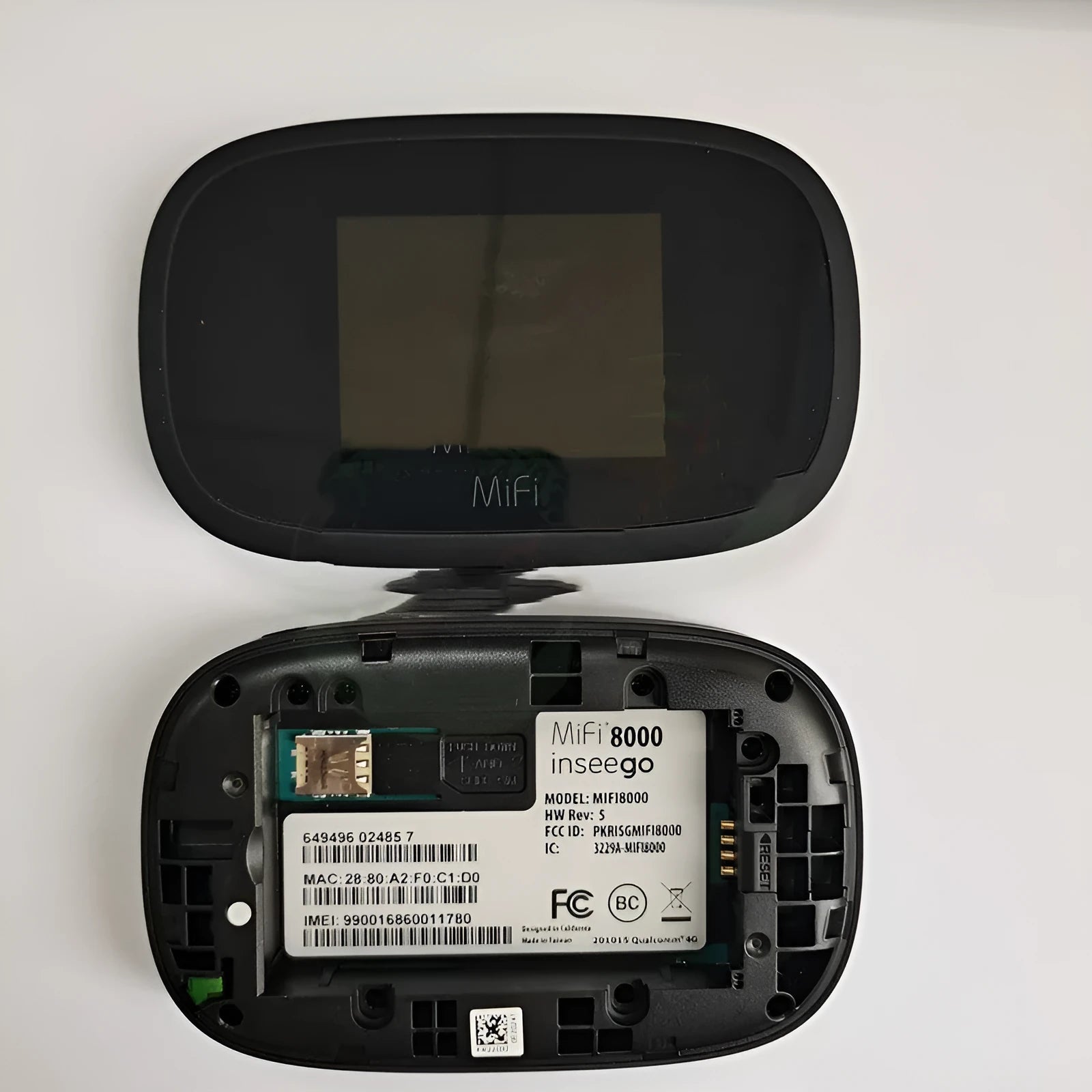Mifi8000 black portable 4G wireless router showing compact design with dual-core processor for mobile internet