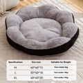 Thick rabbit plush detachable cat bed in round nest design with brown grey colour