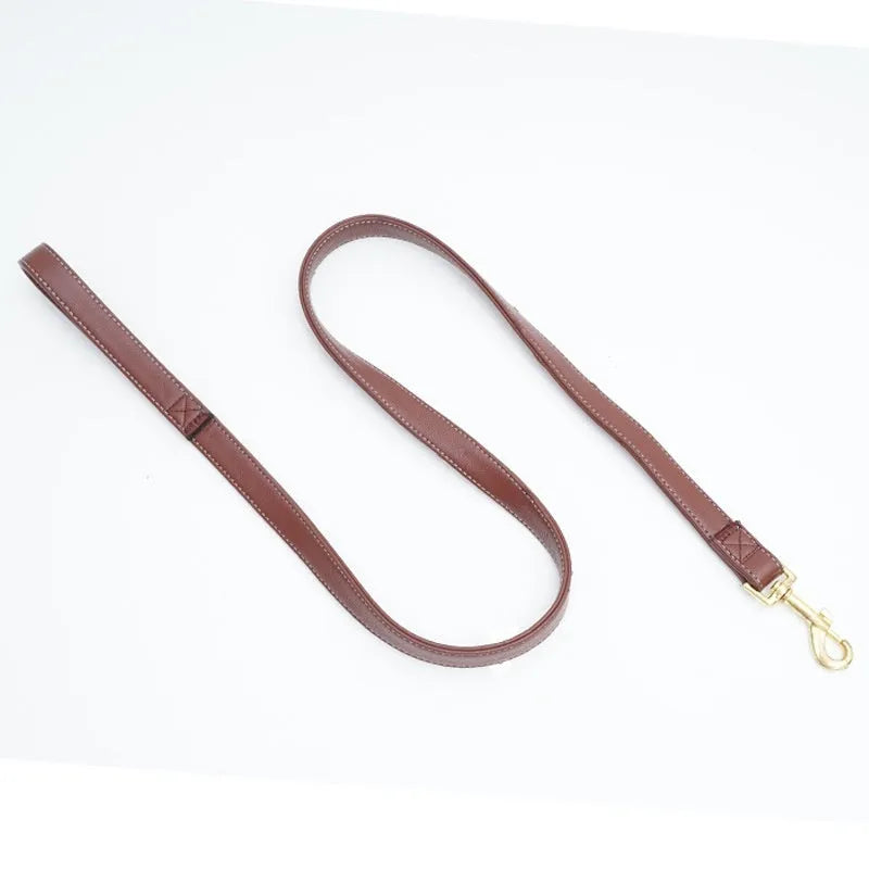 High-grade PU leather pet traction belt for dogs in black or maroon colour with adjustable length