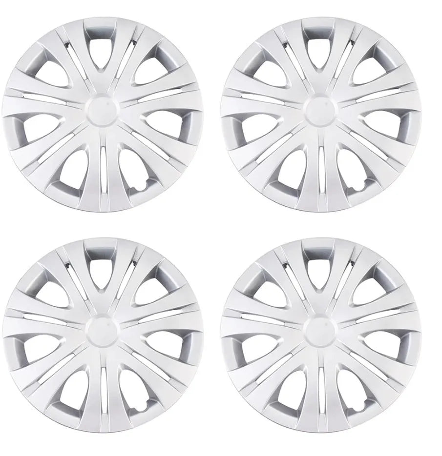 Universal ABS plastic wheel hub cover in monochrome finish for 13-16 inch car wheels