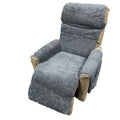 Polyester sofa slipcover with lambswool texture in beige colour covering sofa cushions