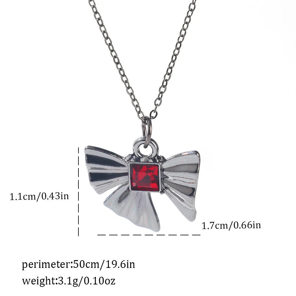 Dark style Halloween necklace for women with a choice of alloy bat, spider, or cross pendants on a chain.