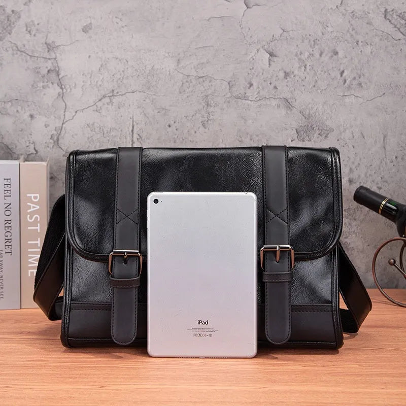 Black Korean style commuter backpack with anti-theft function and sewing thread detailing