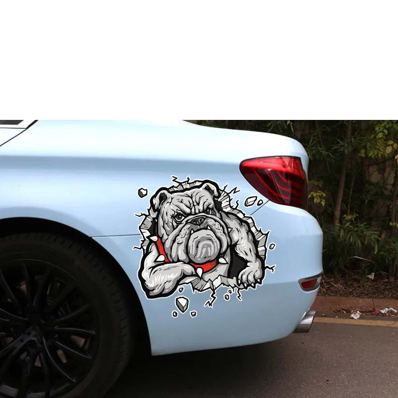 Grey dog pattern motorcycle decorative sticker with customisable size dimensions